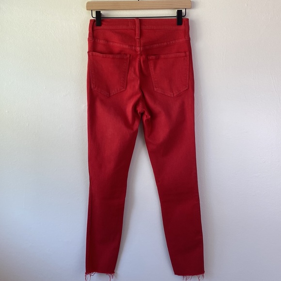 Madewell red 10” high rise skinny jeans size 26 - Picture 3 of 9